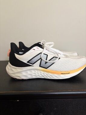 New Balance White, Black & Orange Fresh Foam Running Sneakers